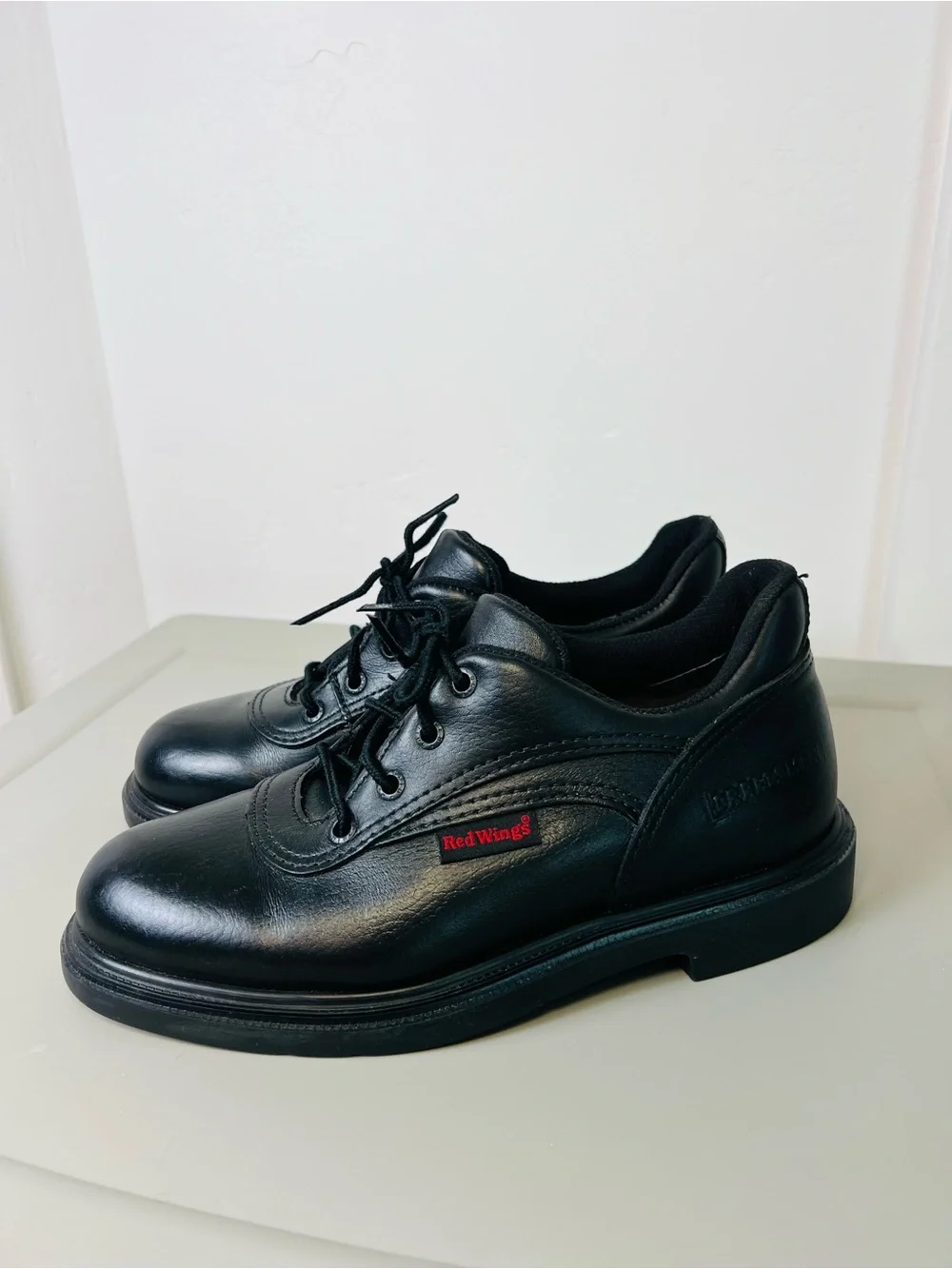 Redwing Black Leather Work Oxfords 7.5 D